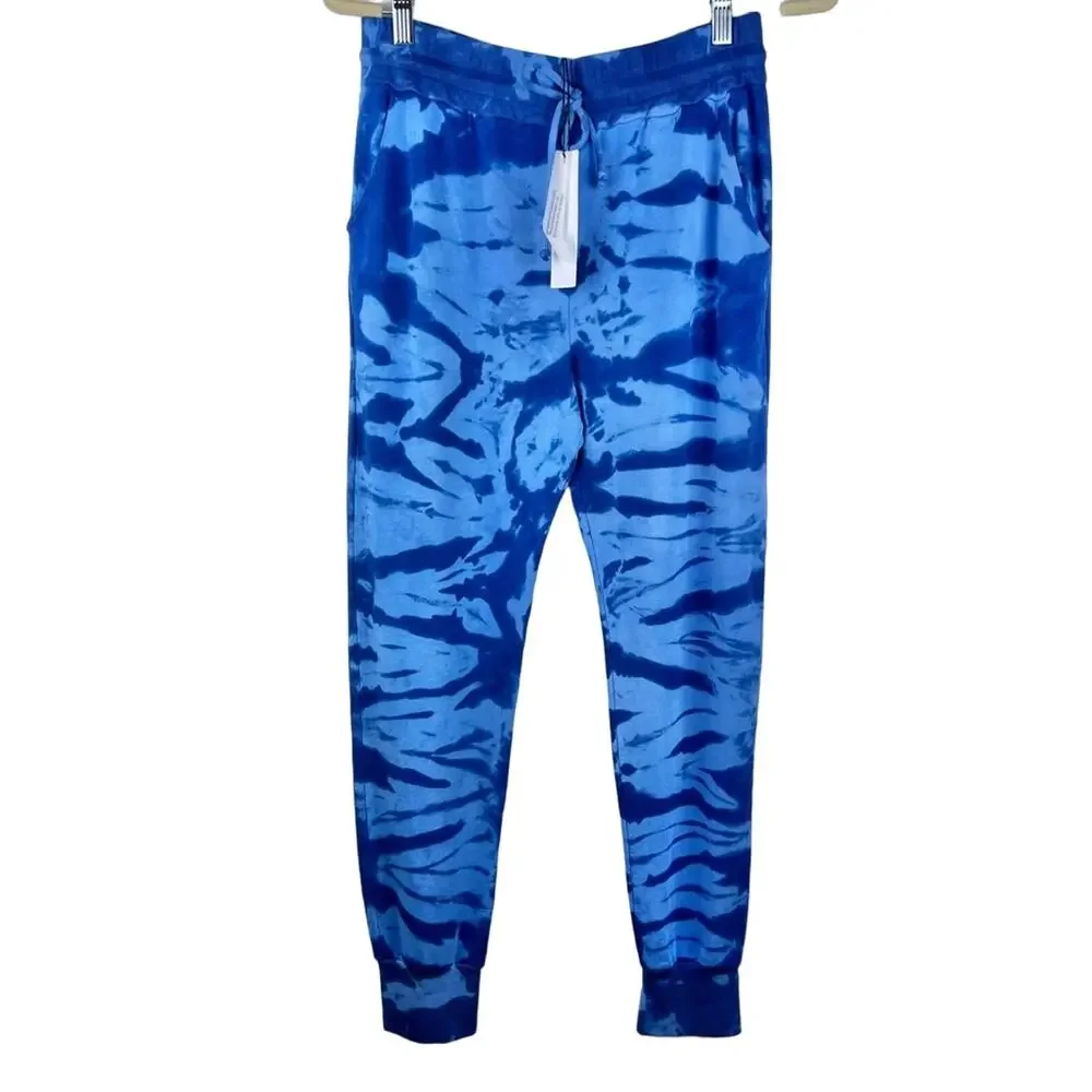 NEW Red Haute Blue Tie Dye Jogger Sweatpants Medium Loungewear - Picture 2 of 6